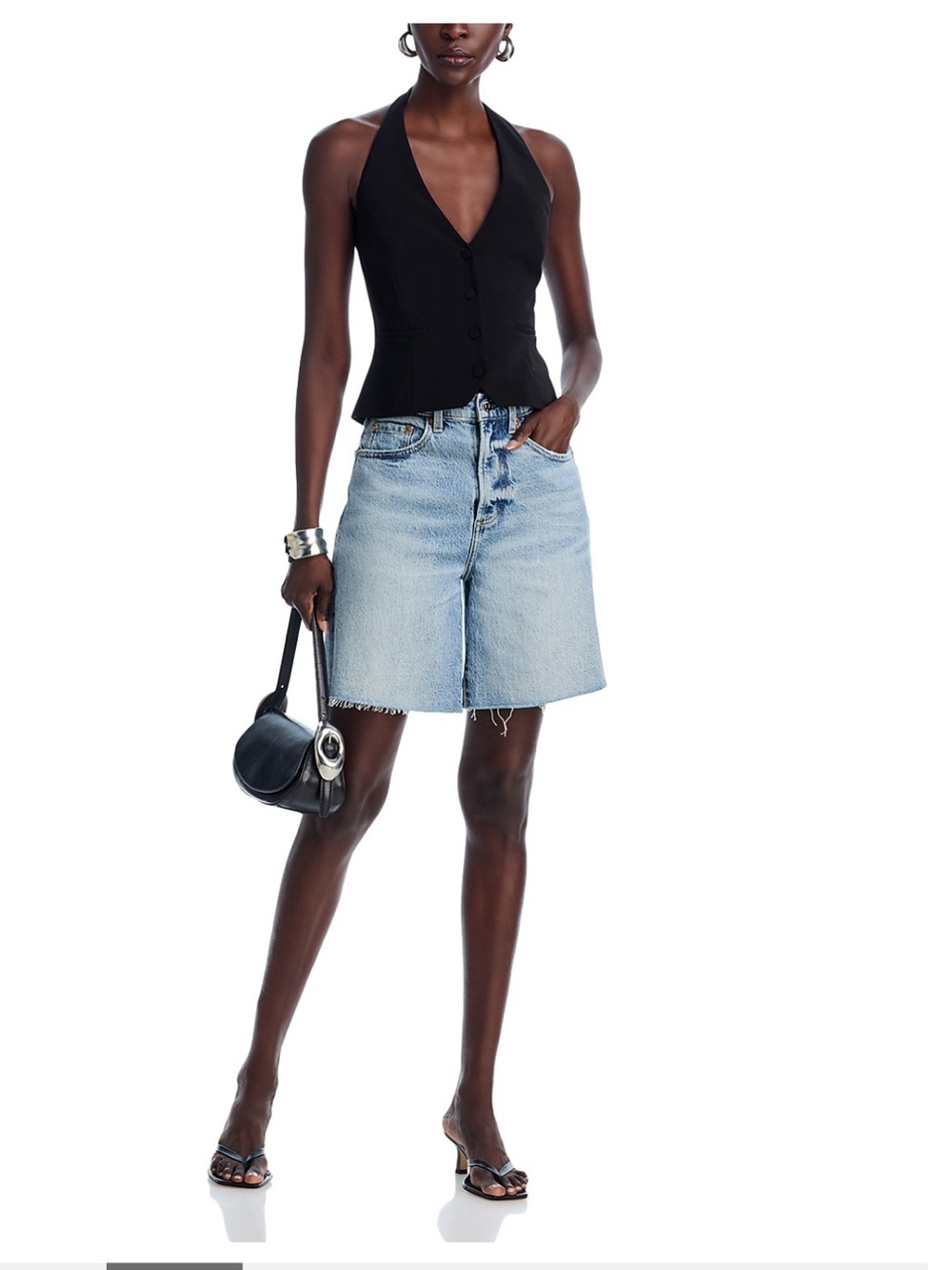 Pistola Kaylee High-Rise Pinched Loose Denim Shorts